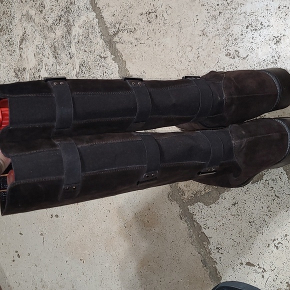 Aquatalia Unicorn Tall Riding Boots Brown Suede Size 9.5 - Picture 5 of 9